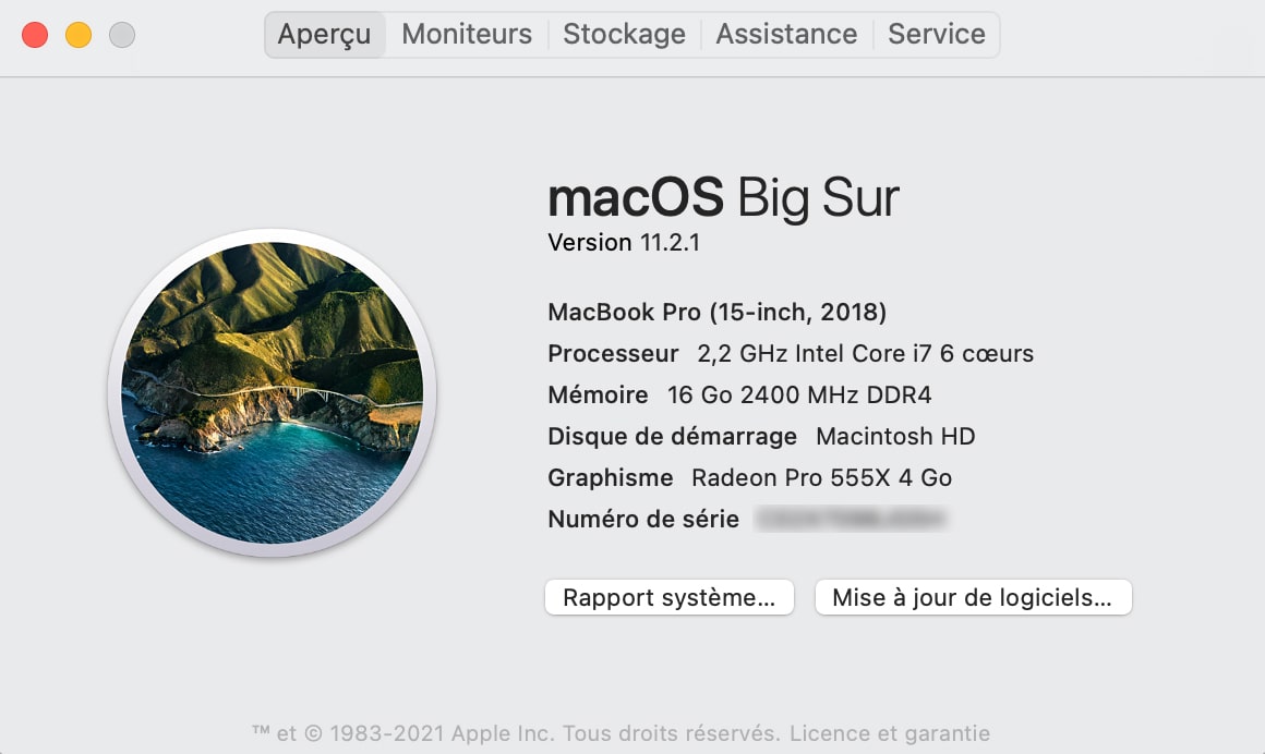 Mise à jour OS Mac